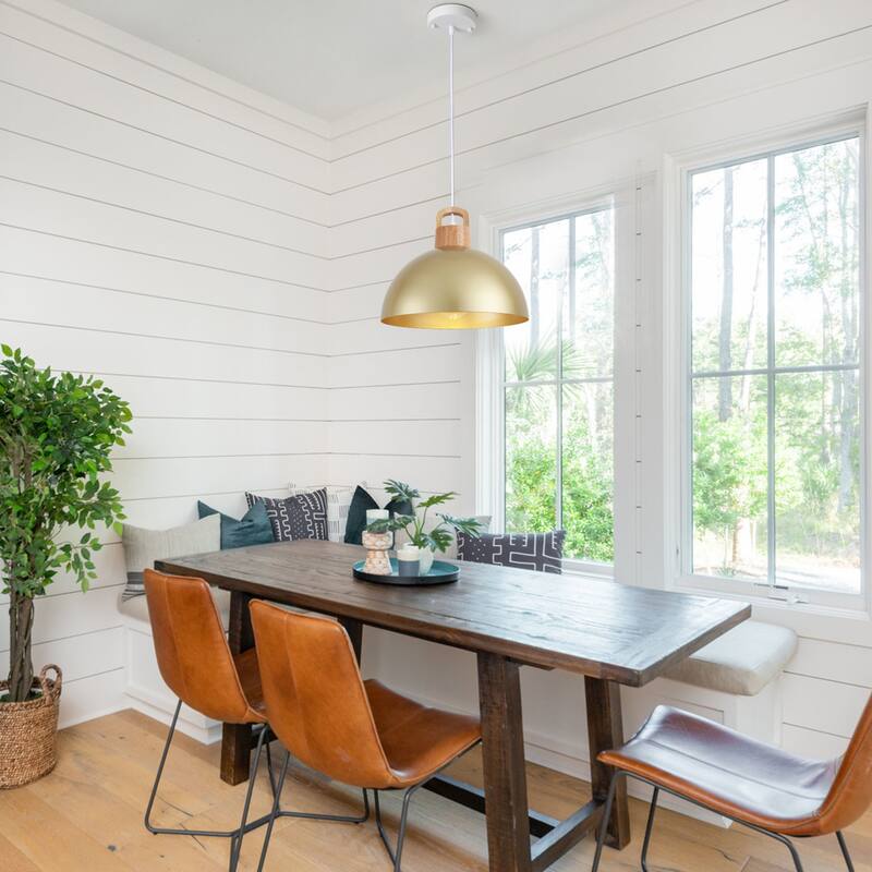 1-Light Pendant Light with Dome Shape, Classic Semi Flush Mount Chandelier for Dining Room Living Room Bedroom Kitchen