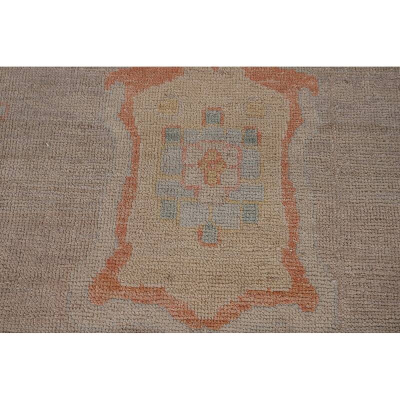 Beige Oushak Turkish Area Rug Hand-Knotted Wool Carpet - 8'9"x 11'10"
