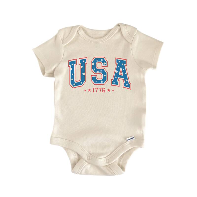 Usa July 4th - Baby Boy Girl Clothes Infant Bodysuit Funny Cute Newborn - White - 6-9M