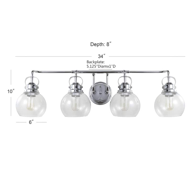 Bolha Metal/ Bubbled Glass Vanity Light, Chrome by JONATHAN Y