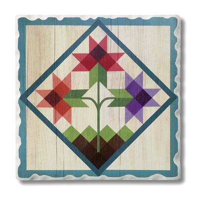 Counterart Absorbent Stone Coasters - Tulip Trio - Set of 4 - 4x4x1.465