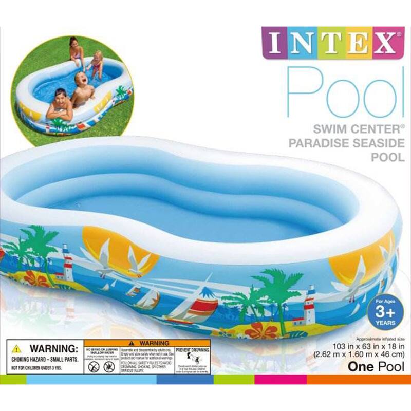 Intex 8.6ft x 5.25ft x 18in Swim Center Inflatable Ocean Side Swimming Pool - 9