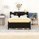 preview thumbnail 3 of 9, Full Captain Bed with Type-C USB Ports & LED Headboard & Trundle, Espresso