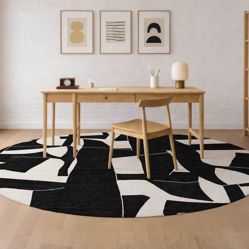 Machine Washable Indoor/ Outdoor Modern Creede Chantille Rug