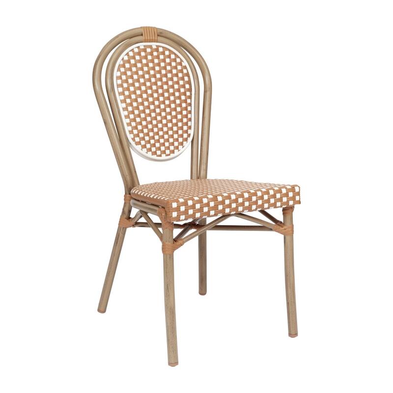 All-Weather Commercial Paris Chair with Black Metal Frame