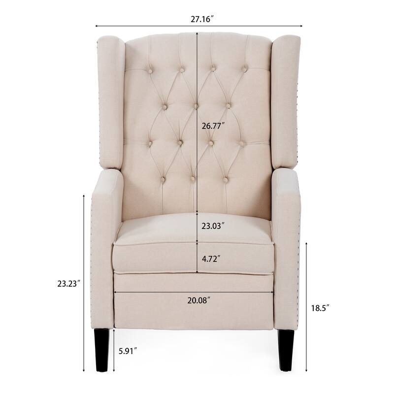 27.16" Wide Manual Wing Recliner Chair with Silver Bubble Nails