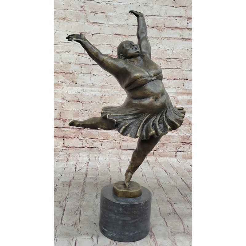 Full Figure Ballerina Ballet Dancer Arabesque Pirouette Bronze Sculpture Statue Original Art