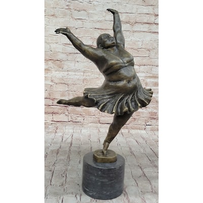 Full Figure Ballerina Ballet Dancer Arabesque Pirouette Bronze Sculpture Statue Original Art