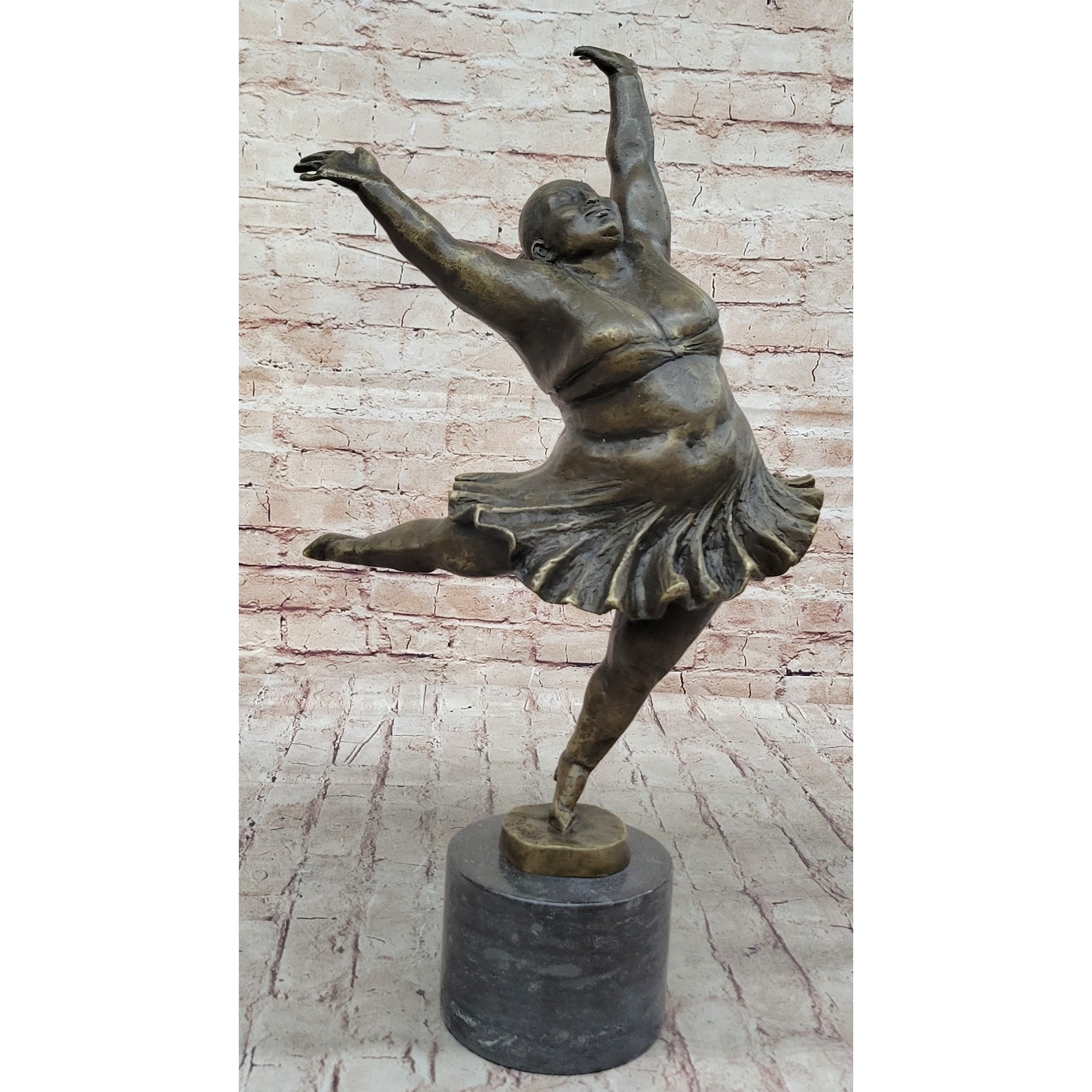 Full Figure Ballerina Ballet Dancer Arabesque Pirouette Bronze Sculpture Statue Original Art
