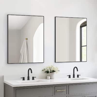30 x 36 Inch Shatterproof Wall Mount Metal Frame Mirror