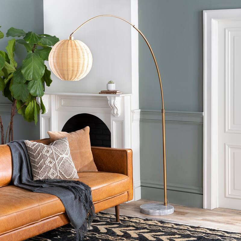 Artistic Weavers Minna Bohemian Domed Rattan 1-light Pendant