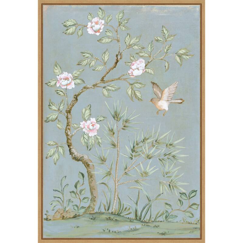 Spring Flower Mural II Blue by Julia Purinton Framed Canvas Wall Art Print - Sylvie Maple
