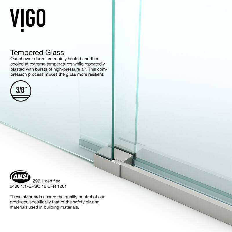 VIGO Winslow Frameless Sliding Shower Enclosure