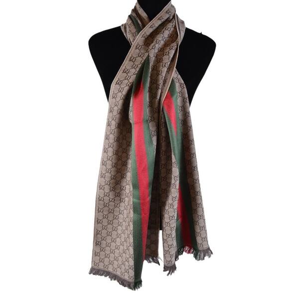 Shop Gucci Wool Silk Jacquard Gg Guccissima Red Green Web Shop Gucci Wool Silk Jacquard Gg Guccissima Red Green Web