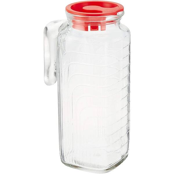 slide 1 of 3, Bormioli Rocco Gelo Jug - Red Lid - 40.5 Ounces 1 Piece - 40.5 Ounces