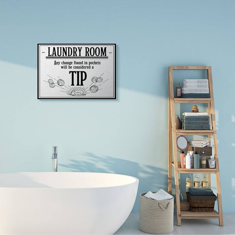 Stupell Laundry Room Tips Funny Bathroom Word Design Canvas Wall Art