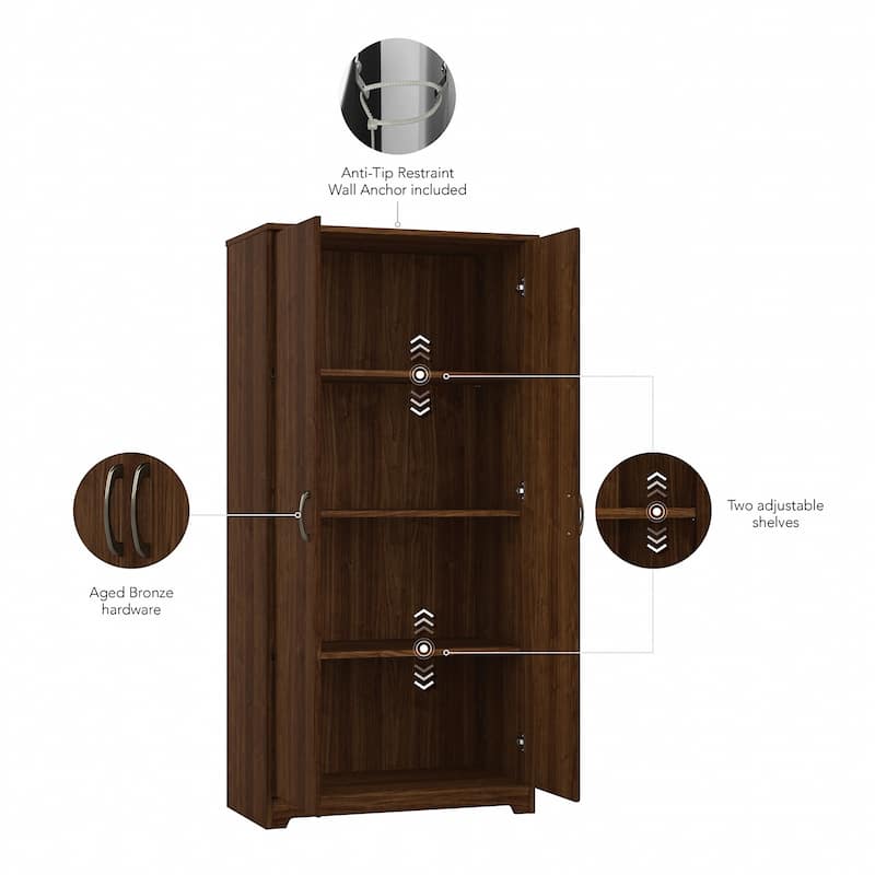 Cabot Tall Storage Cabinet with Doors by Bush Furniture