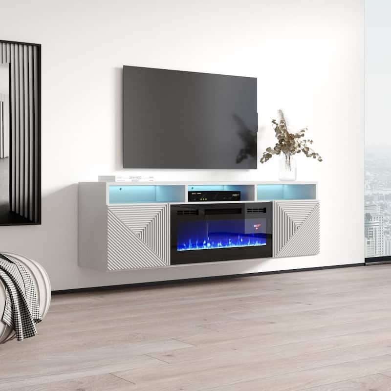 Giza EF Wall Mounted Electric Fireplace Modern 63" TV Stand