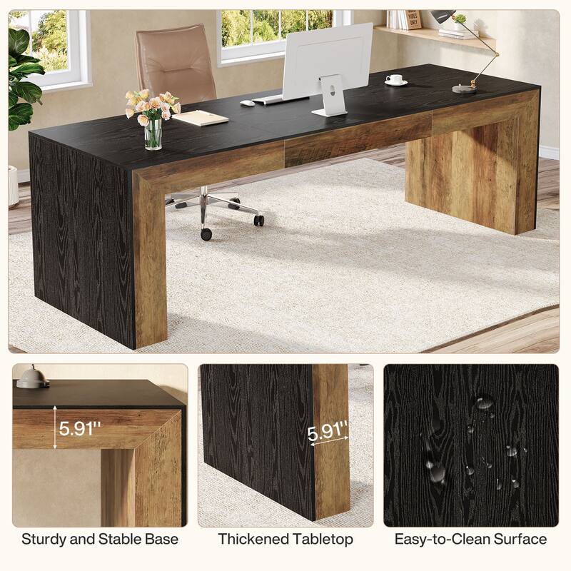 86.6'' Long Double Computer Desk Large Workstations for 2 Person