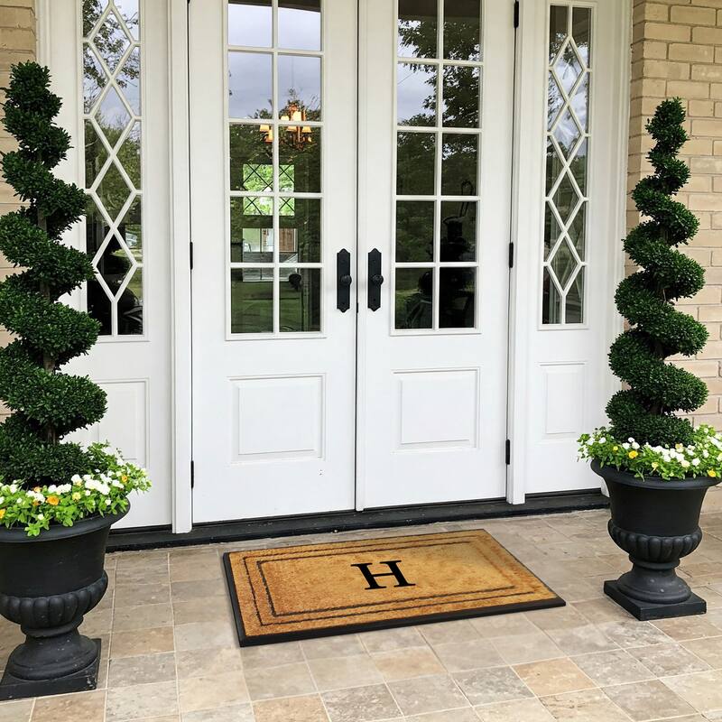 A1HC Natural Coir & Rubber Door Mat, Heavy Duty, Dirt Trapping, Long-Lasting Entrance Doormats,Thick & Durable Outdoor Entry Mat