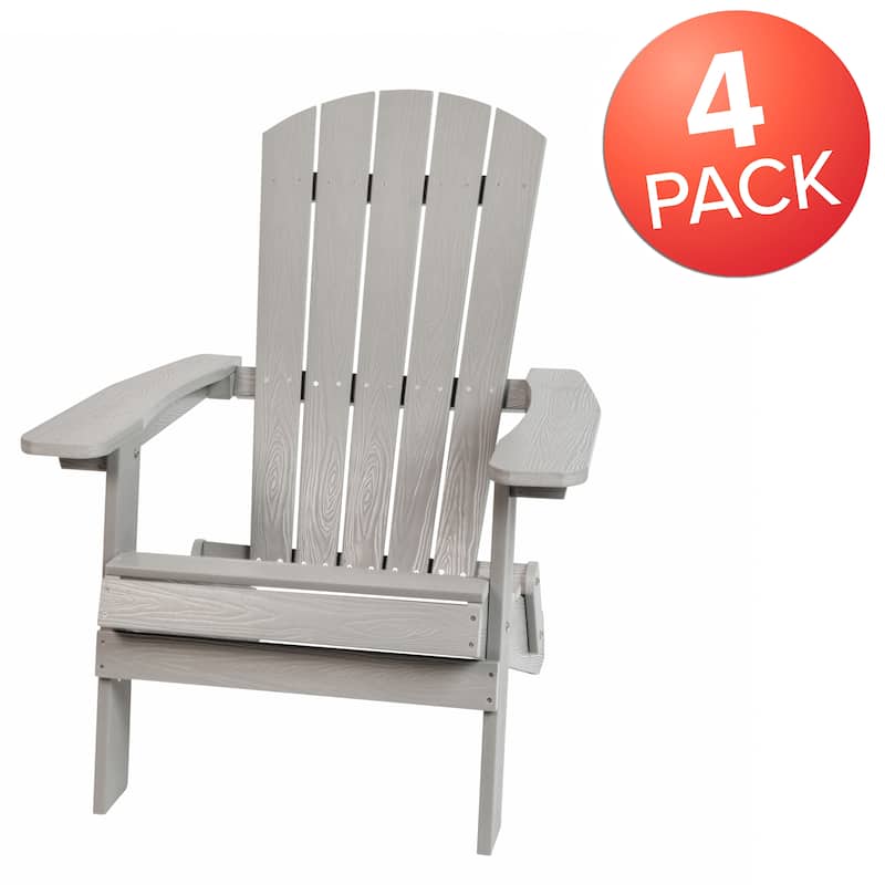 Poly-resin Folding Adirondack Indoor/Outdoor Patio Chair (Set of 4)