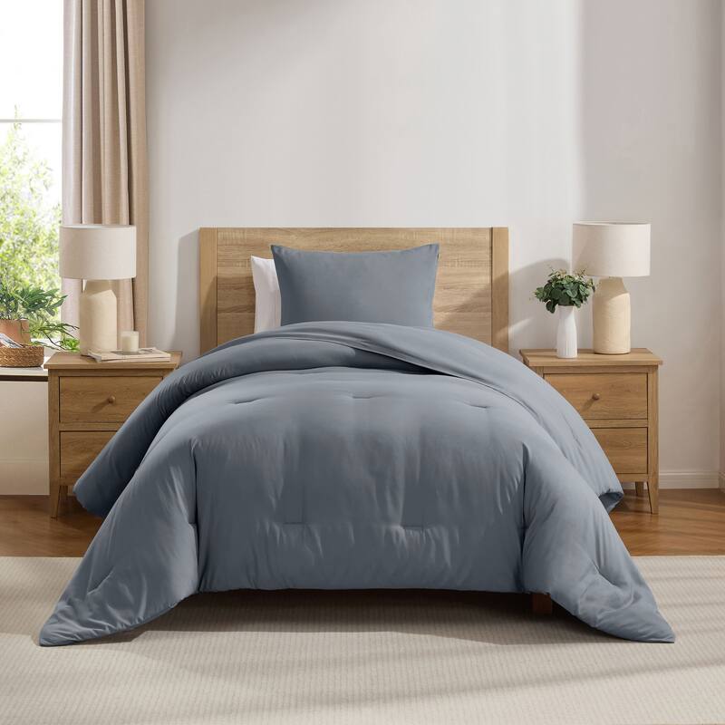 Empyrean Modern Reversible Comforter - Slate Blue - Twin