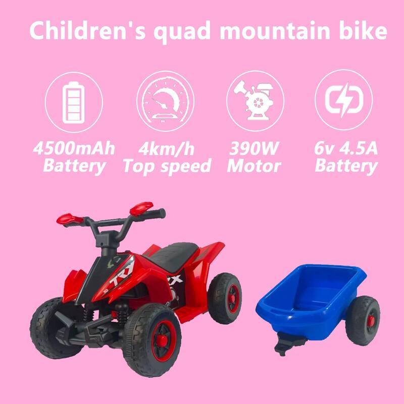 Toddler Ride-On ATV for Ages 1.5-4, Electric with Rear Bucket & Big Tires - Red