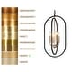 preview thumbnail 9 of 8, Modern Farmhouse 4-Light Black Gold Chandelier Metal Pendant Light for Dining Room - 14.5" L x 11" W x 29.5" H