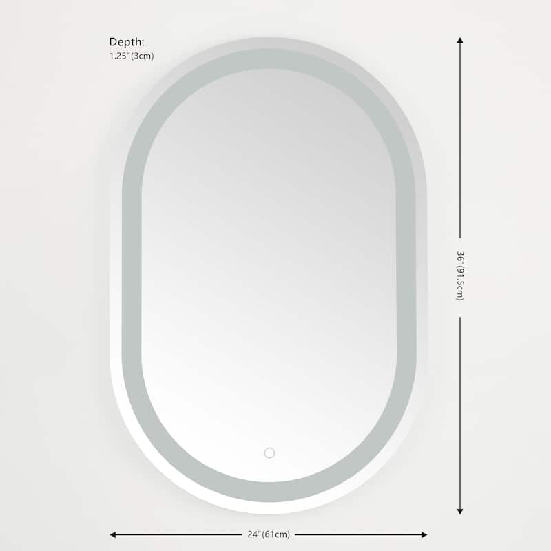 SAFAVIEH Home Crosby 24" LED Vanity Mirror - Silver / White