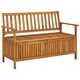 preview thumbnail 1 of 3, vidaXL Patio Storage Bench 47.2" Solid Acacia Wood - 47.2"x24.8"x33.1"