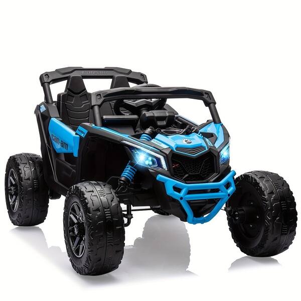 slide 2 of 5, 12V Electric Off-Road Ride-On UTV Car with Big Seat, Music, LED Light, Spring Suspension, Best Gift for Christmas, Blue Blue