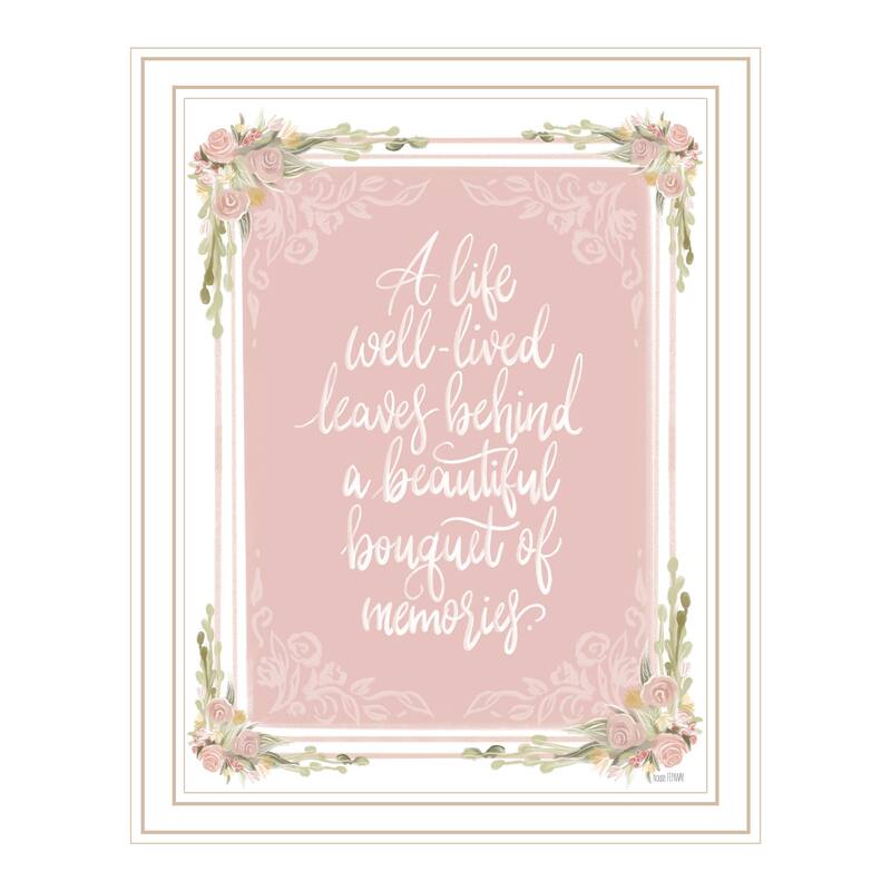 TrendyDecor4U Contemporary "A Life Well Lived" Framed Print Wall Art - White