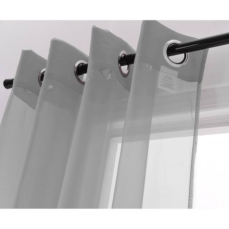 Cara Sheer Voile Grommet Window Curtain Panel - 84 or 90 inches