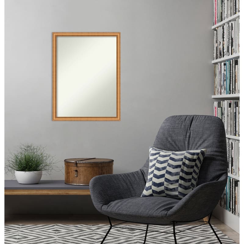 Salon Scoop Non-Beveled Wood Framed Wall Mirror