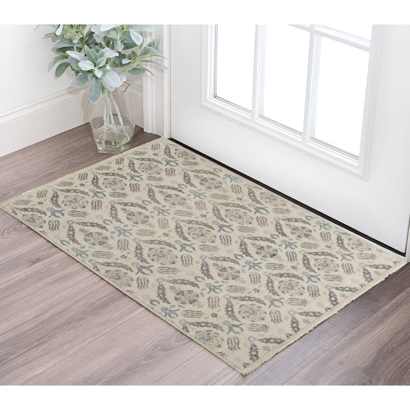 Zahif Floral Traditional Stain Resistant Soft Area Rug By HomeRoots