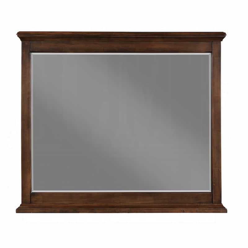 Fori 4 Piece Full Size Bedroom Set, Brown, Nightstand Dresser Mirror