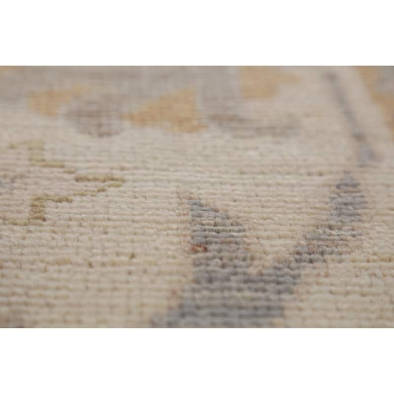 Hand Knotted Oriental 100% Wool Carpet Transitional All-Over Greys & Charcoal Oushak Area Rug - 9' 11'' X 8' 2''