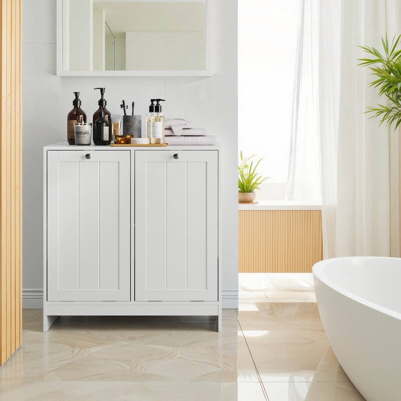 Tilted Laundry Hamper with Removable Basket