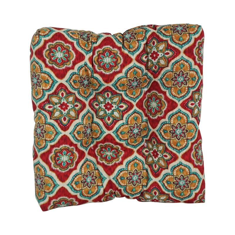 19-inch Square Tufted Indoor/Outdoor Chair Cushion - 19" x 19"