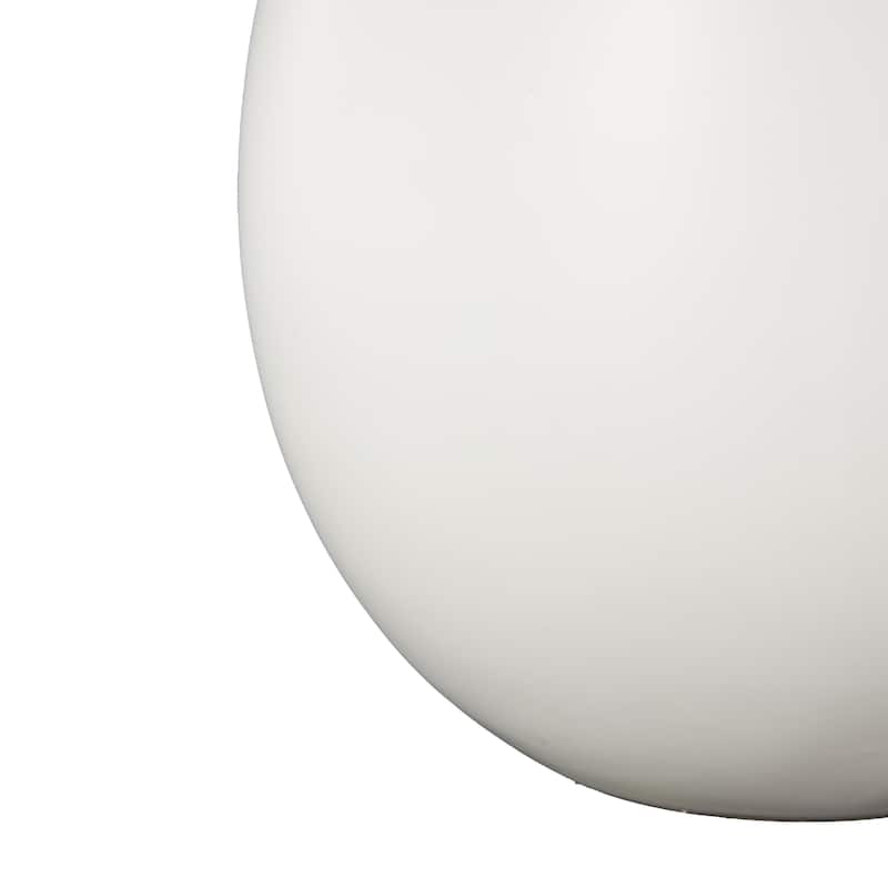Ceramic Minimalistic Vase with Scroll Handles - White - Roche River Decor - 10"W x 10"L x 11"H