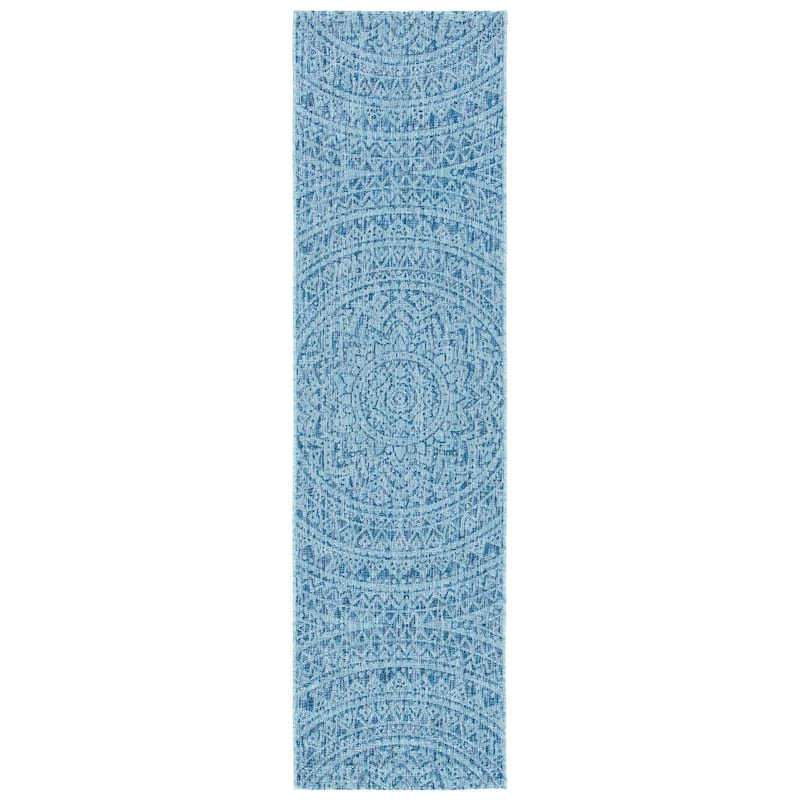 SAFAVIEH Courtyard Fran Mandala Indoor/ Outdoor Waterproof Patio Backyard Rug
