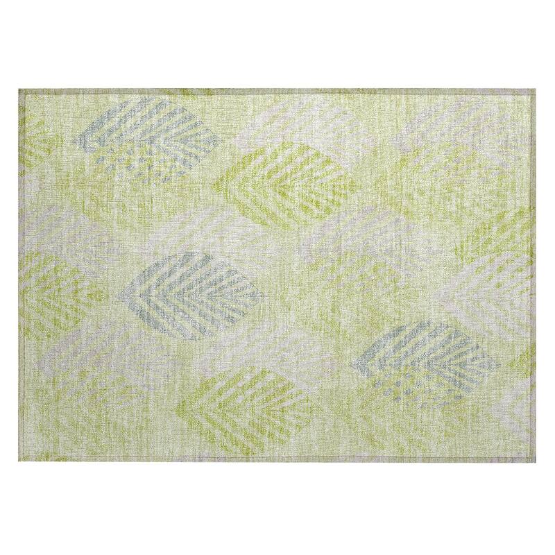 Machine Washable Indoor/ Outdoor Chantille Casual Palm Rug