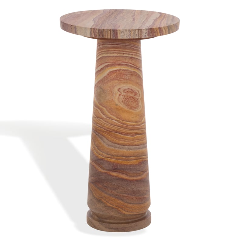 SAFAVIEH Couture Valentia Round Marble Accent Table - 10" W x 10" D x 18" H