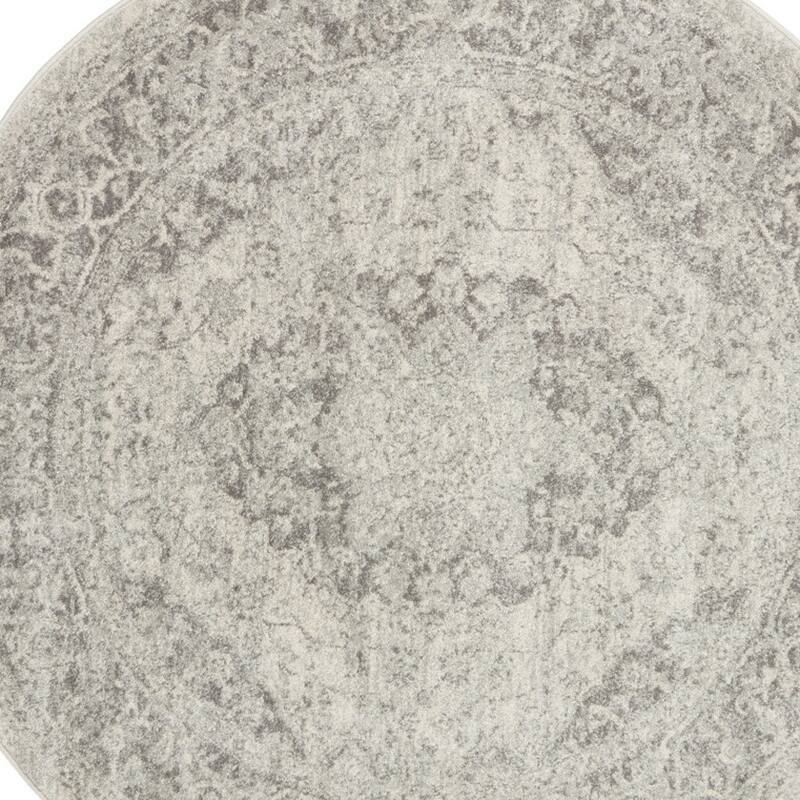 HomeRootsFloral Medallion Transitional Round Area Rug - 63' X '63' X '0.5