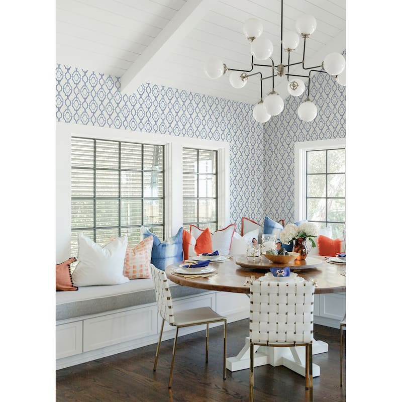 A-Street Prints Gallina Blue Trellis Wallpaper