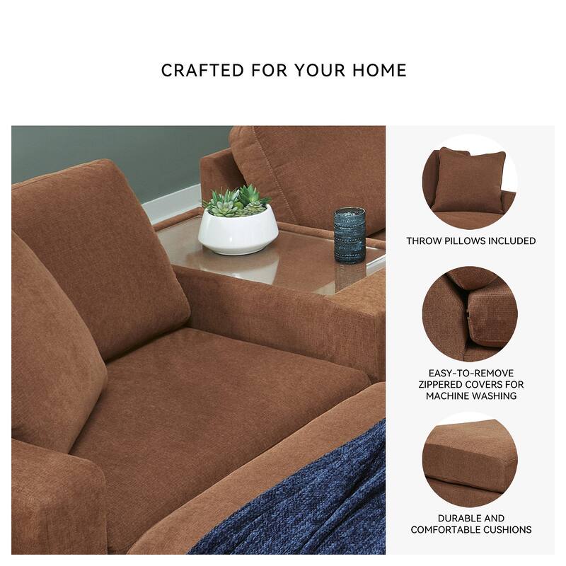 Signature Design by Ashley Modmax 4-Piece Sectional with Storage Console - 125"W x 37"D x 36"H