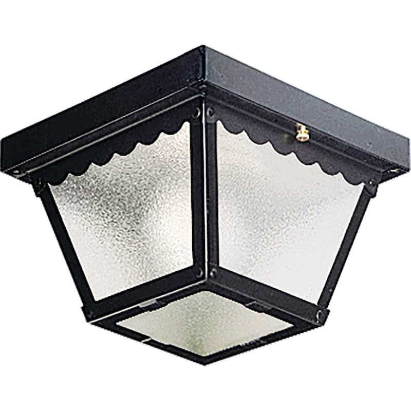 Progress Lighting Ceiling Mount Series 7-1/2" Single-Light Outdoor - Black