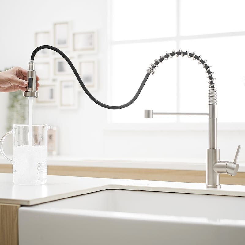 Single Handle Stainless Steel Pull Down Kitchen Faucet