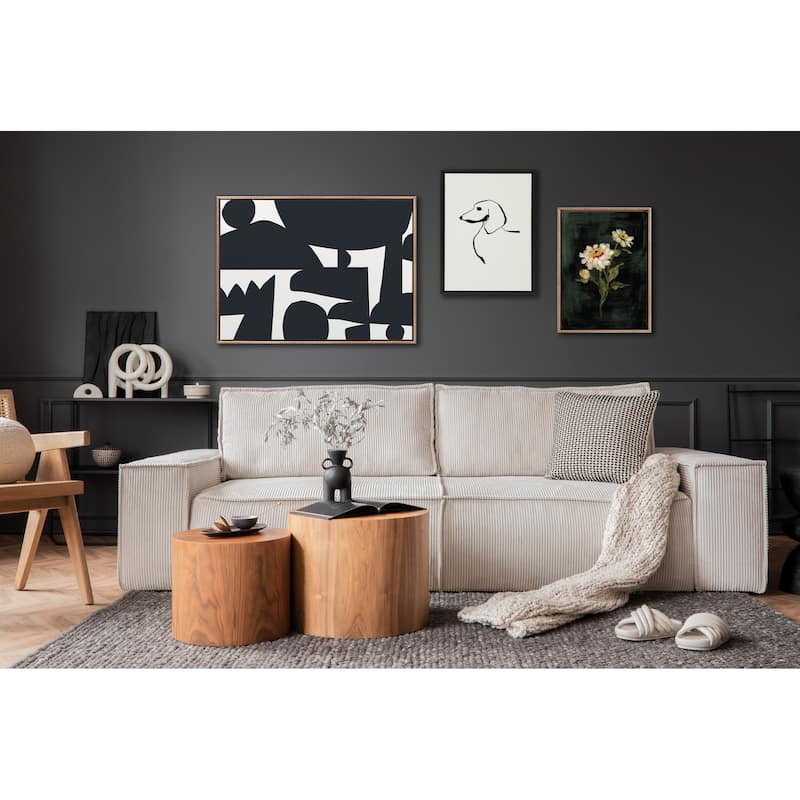 Kate and Laurel Sylvie Beaded Jungle I Framed Canvas by Kelly Knaga