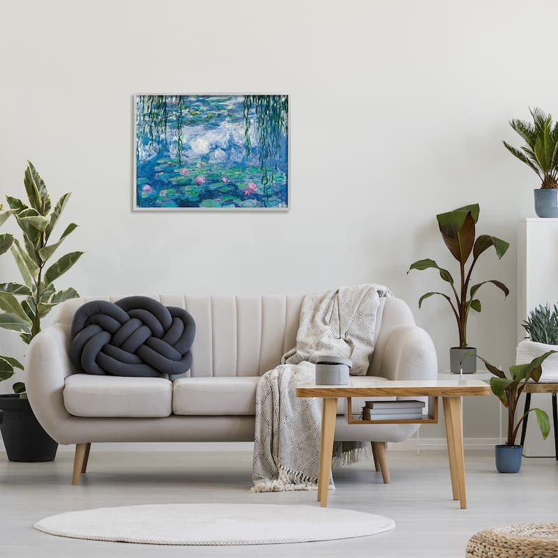 Stupell Classic Water Lilies Painting Monet Pond Detail Framed Giclee Texturized Art by Claude Monet